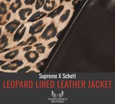 Supreme X Schott leren werkjas met luipaardvoering